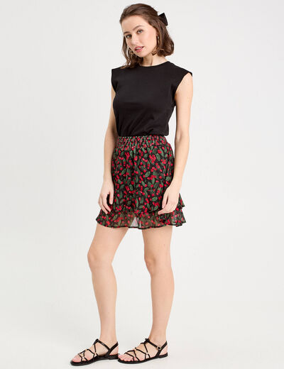 Jupe-short patineuse noir femme