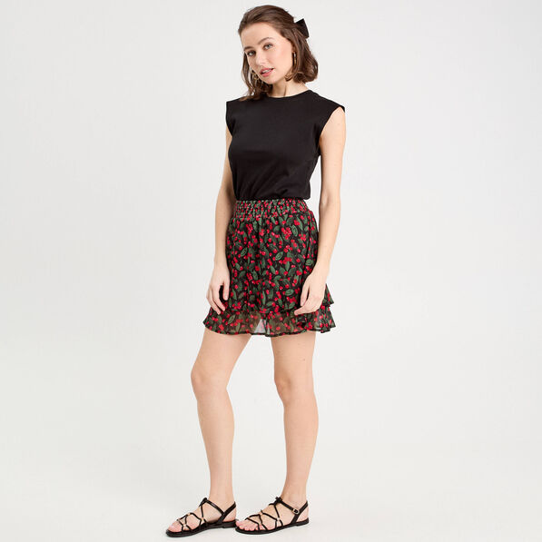 Jupe-short patineuse noir femme