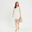 Jupe évasée broderie anglaise ecru femme