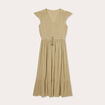 Robe longue évasée plumetis vert pastel femme