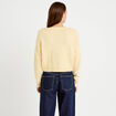 Gilet col v manches longues jaune clair femme