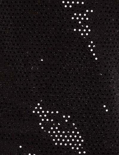 Robe évasée avec sequins noir femme
