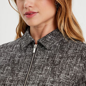 Robe droite zippée noir femme