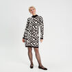 Robe pull droite col montant blanc femme