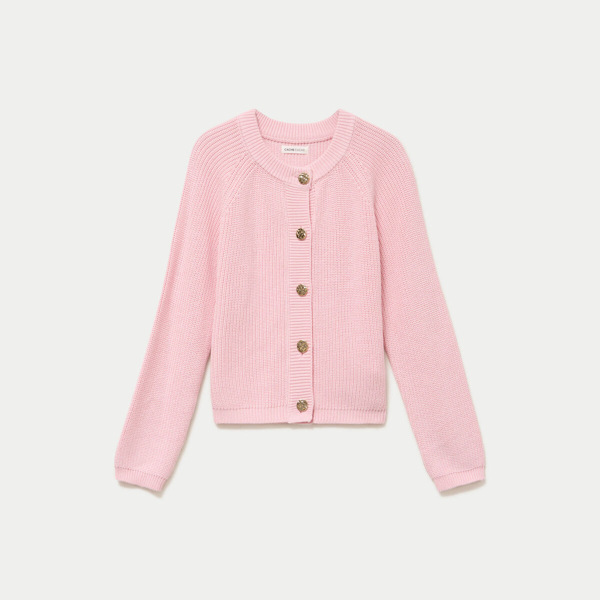 Gilet manches longues rose clair femme