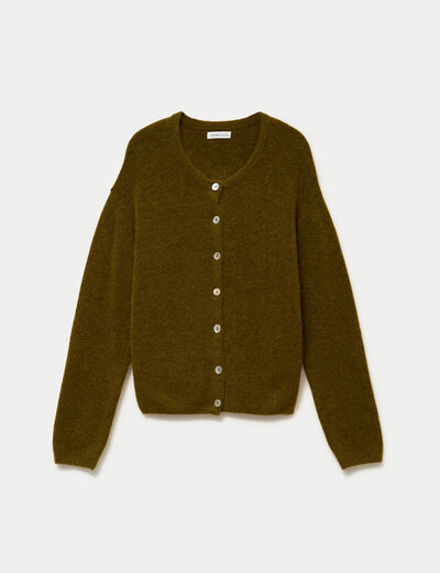 Gilet manches longues vert olive femme