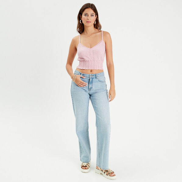 blouse broderie anglaise rose poudree femme Blouse broderie anglaise rose poudrée femme