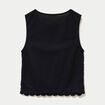 D&eacute;bardeur col rond aspect dentelle noir femme