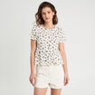 Blouse manches courtes ecru femme