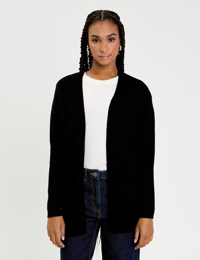 Gilet manches longues noir femme
