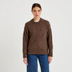 Pull manches longues marron fonc&eacute; femme