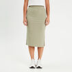 Jupe midi moulante vert kaki femme