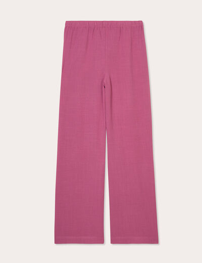 Pantalon large fluide prune femme