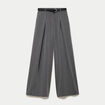 Pantalon bootcut ceinture amovible gris clair femme