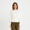 Gilet bas resserr&eacute; manches longues ecru femme