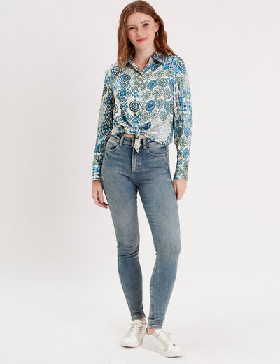 Chemise manches longues blanc femme