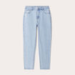 Jeans mom taille haute denim bleach femme