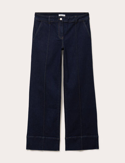 Jean wide leg taille standard denim brut femme
