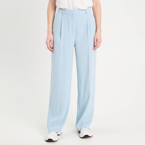 pantalon large pinces bleu clair femme Pantalon large pinces bleu clair femme