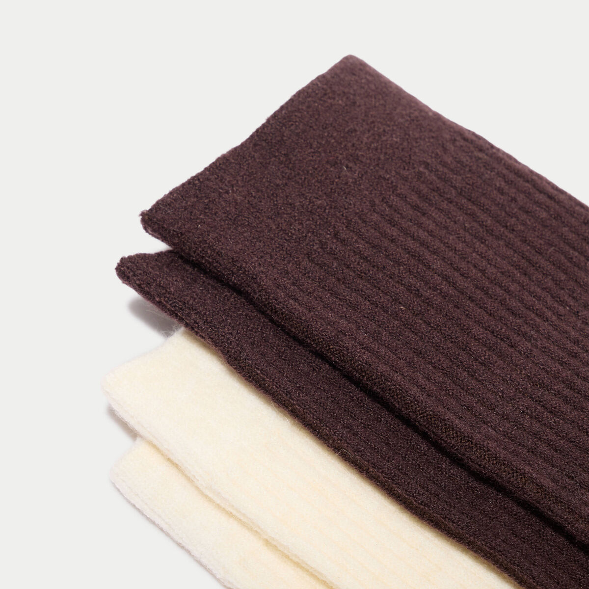 Lot de 2 paires de chaussettes marron fonc&eacute; femme