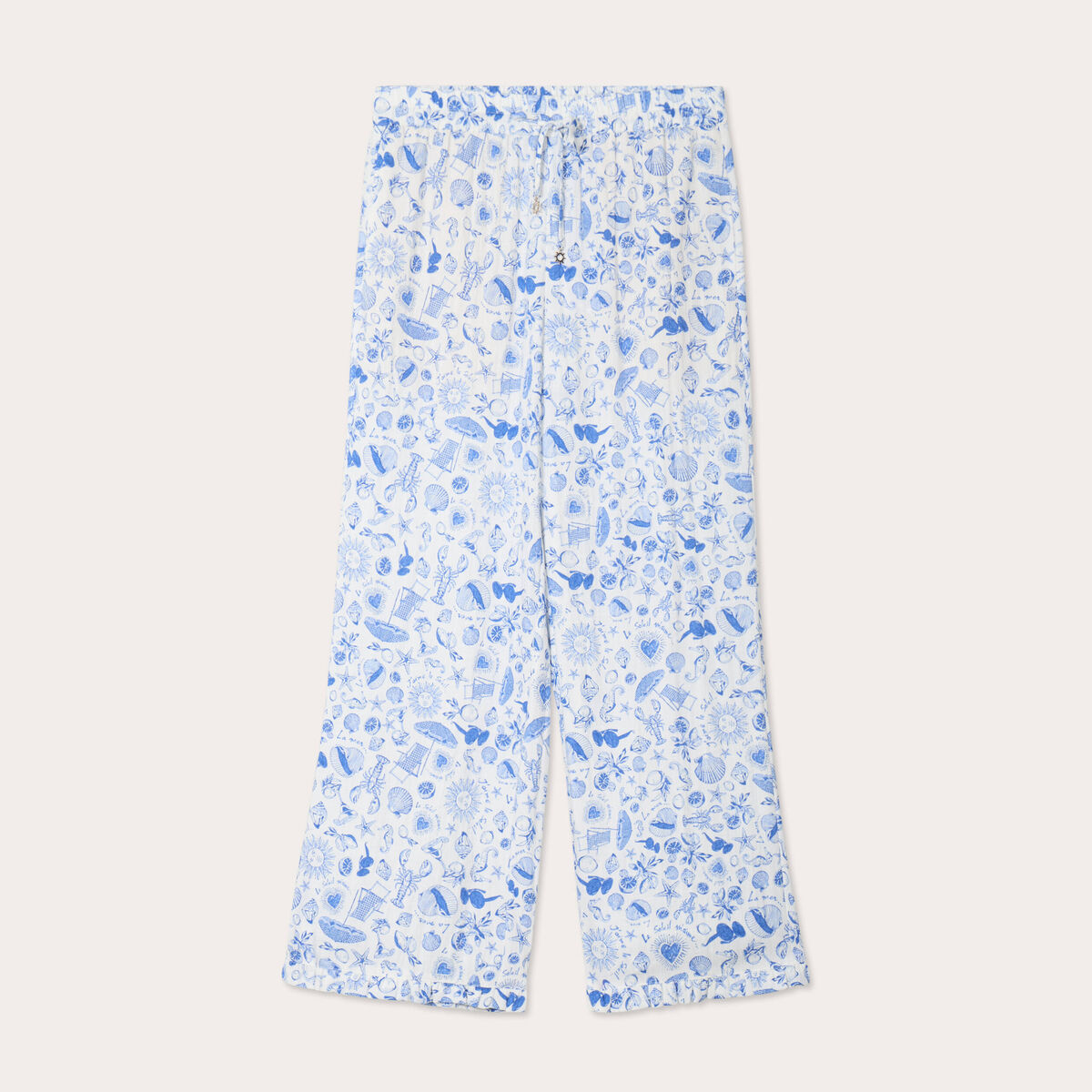 Pantalon large bleu roi femme