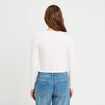 Gilet avec broderie blanc femme