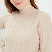 Robe pull ajustée torsades sable femme