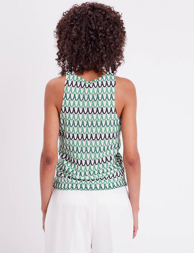 Débardeur doublure crochet vert femme