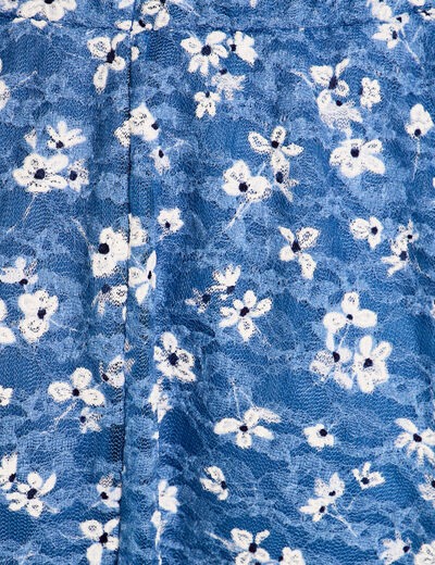 Jupe courte évasée en voile doublée bleu femme