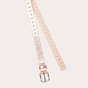 ceinture perforee metallisee couleur or femme Ceinture perforée métallisée couleur or femme