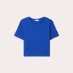 T-shirt cropped bleu electrique femme