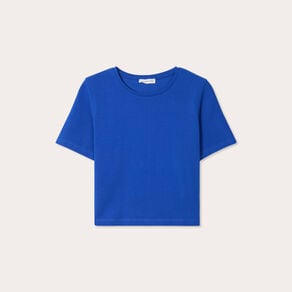 t shirt cropped bleu electrique femme T-shirt cropped bleu electrique femme