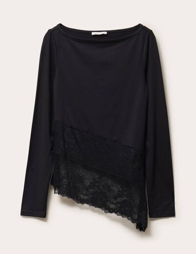Top ajust&eacute; manches longues noir femme