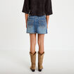 Jupe-short droite en jean denim double stone femme