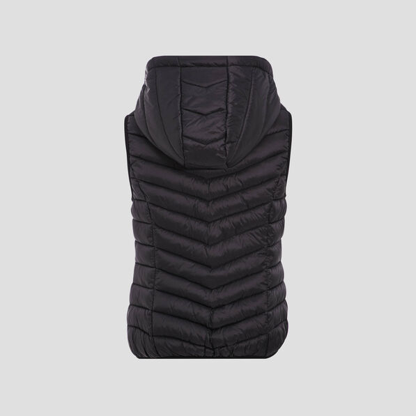 doudoune droite a capuche noir femme Doudoune droite à capuche noir femme
