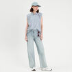 Chemise sans manches bleu femme