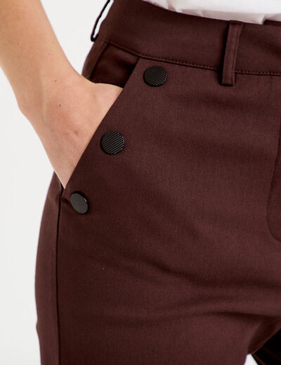 Pantalon bootcut &agrave; pont marron fonc&eacute; femme