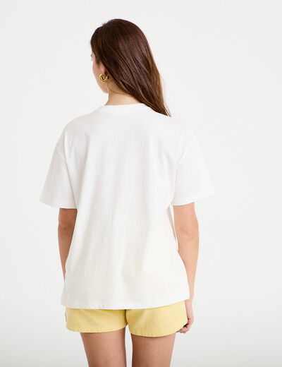 T-shirt oversize manches courtes blanc femme