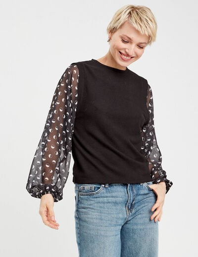 T-shirt manches longues noir femme