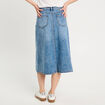 Jupe longue trapèze en jean denim double stone femme