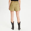 Jupe-short évasée suédine vert clair femme