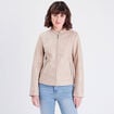 Veste droite zippée sable femme