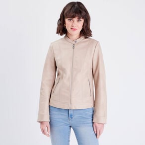 veste droite zippee sable femme Veste droite zippée sable femme