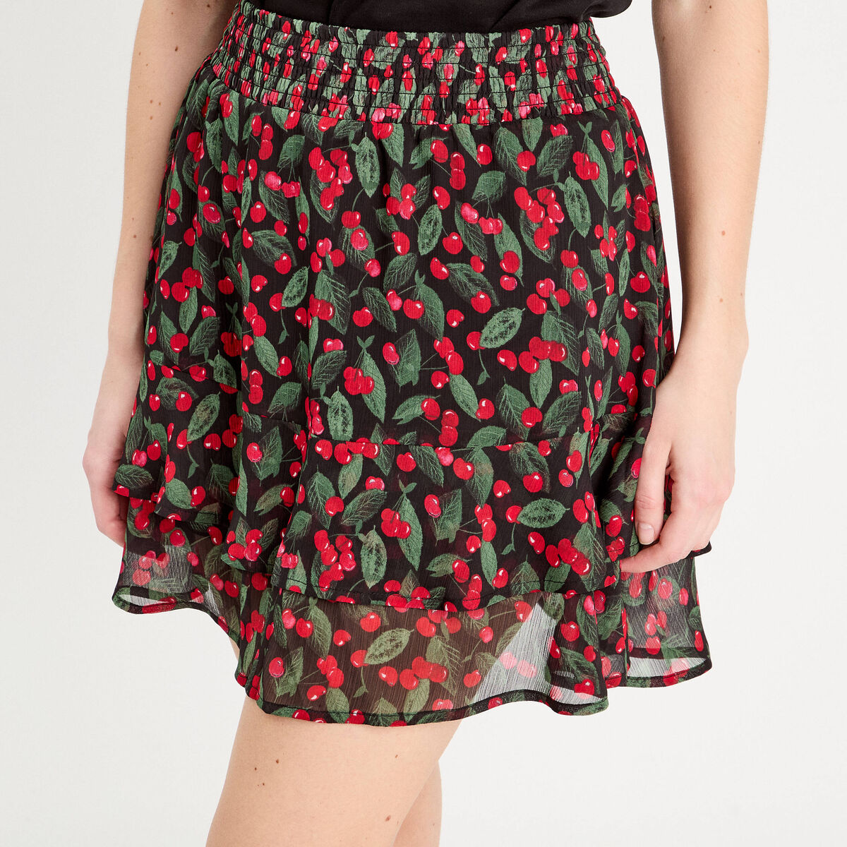 Jupe-short patineuse noir femme