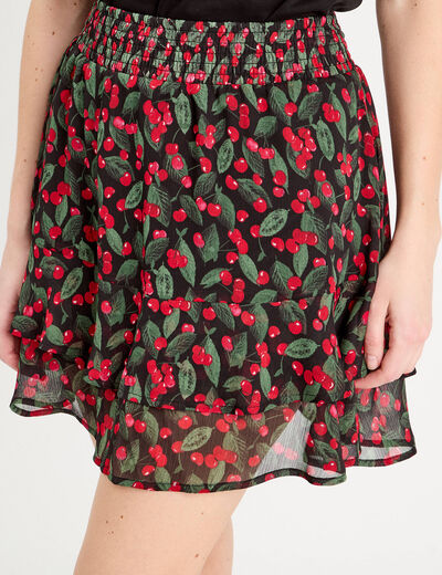 Jupe-short patineuse noir femme