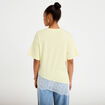 T-shirt oversize longue dentelle jaune clair femme