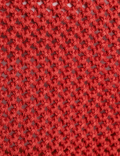 Gilet noué court rouge femme