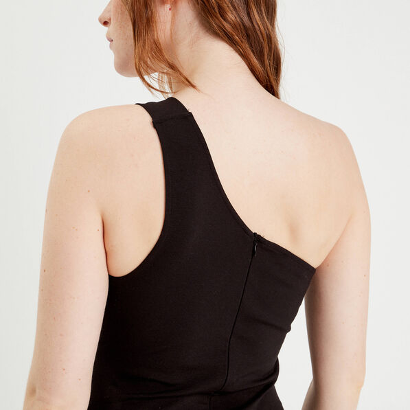 Robe ajustée asymétrique noir femme