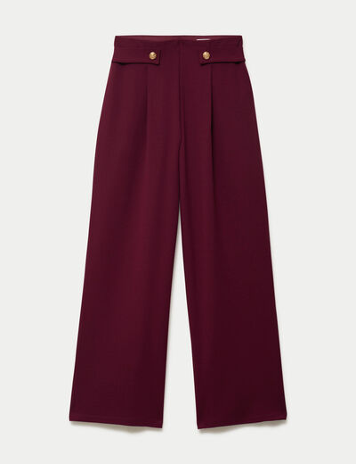 Pantalon bootcut taille standard bordeaux femme