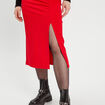 Robe longue ajustée fronces rouge femme